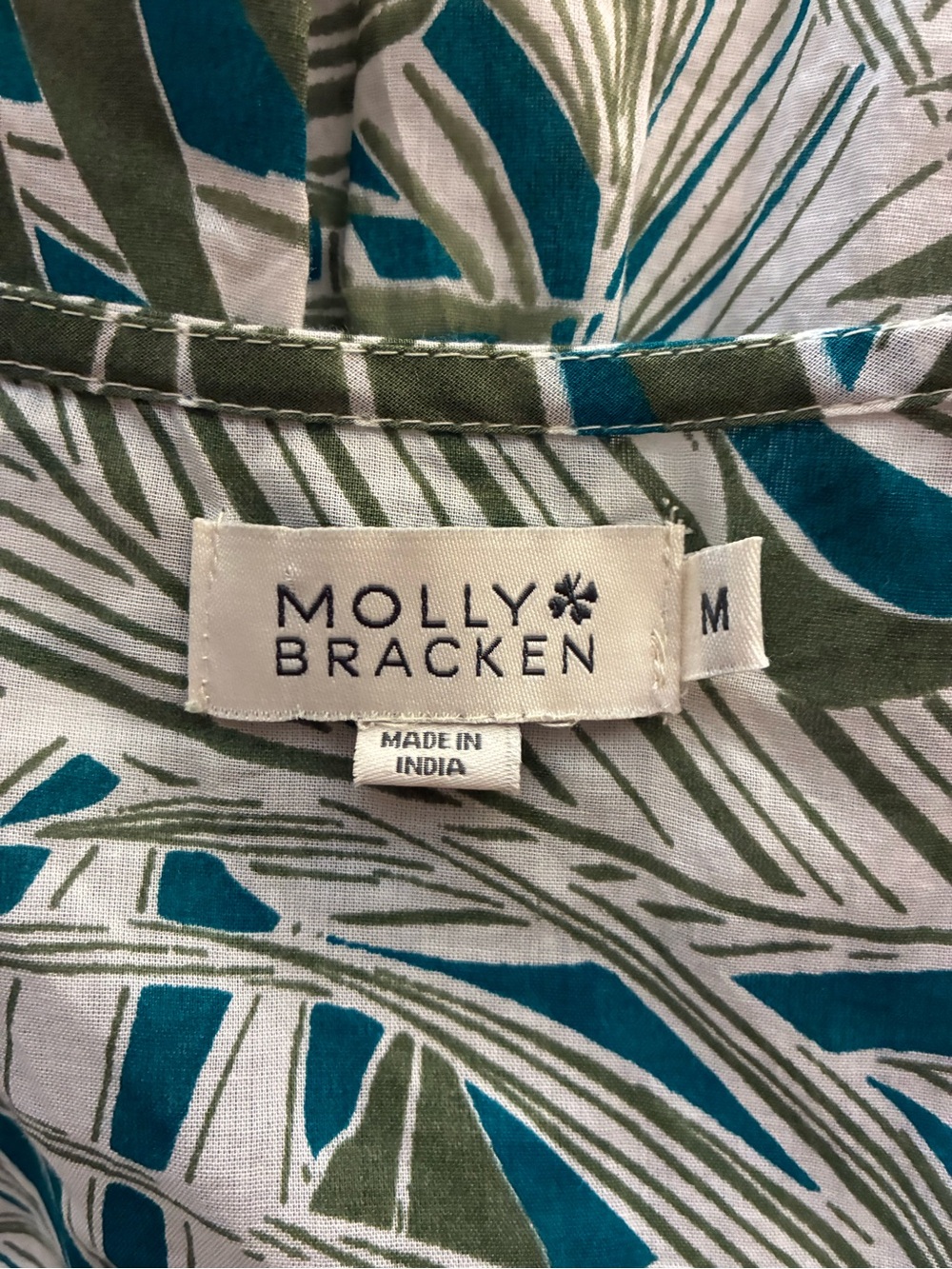 Molly Bracken Tropical Leaf Print Boho Resort Vacation Maxi Wrap Dress Medium - Picture 4 of 8